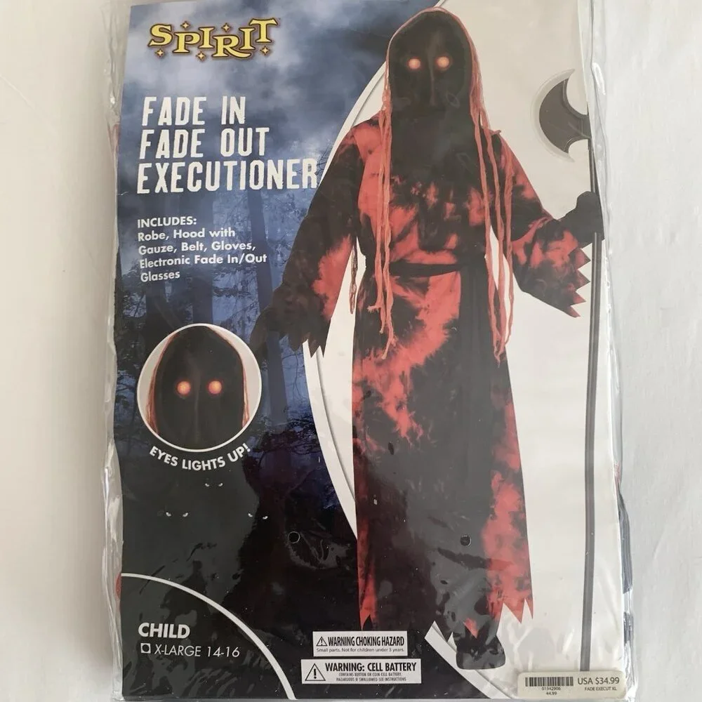 Kids Fade In Fade Out Executioner Costume, Spirit Halloween, Size Large 12-14 - Picture 2 of 5